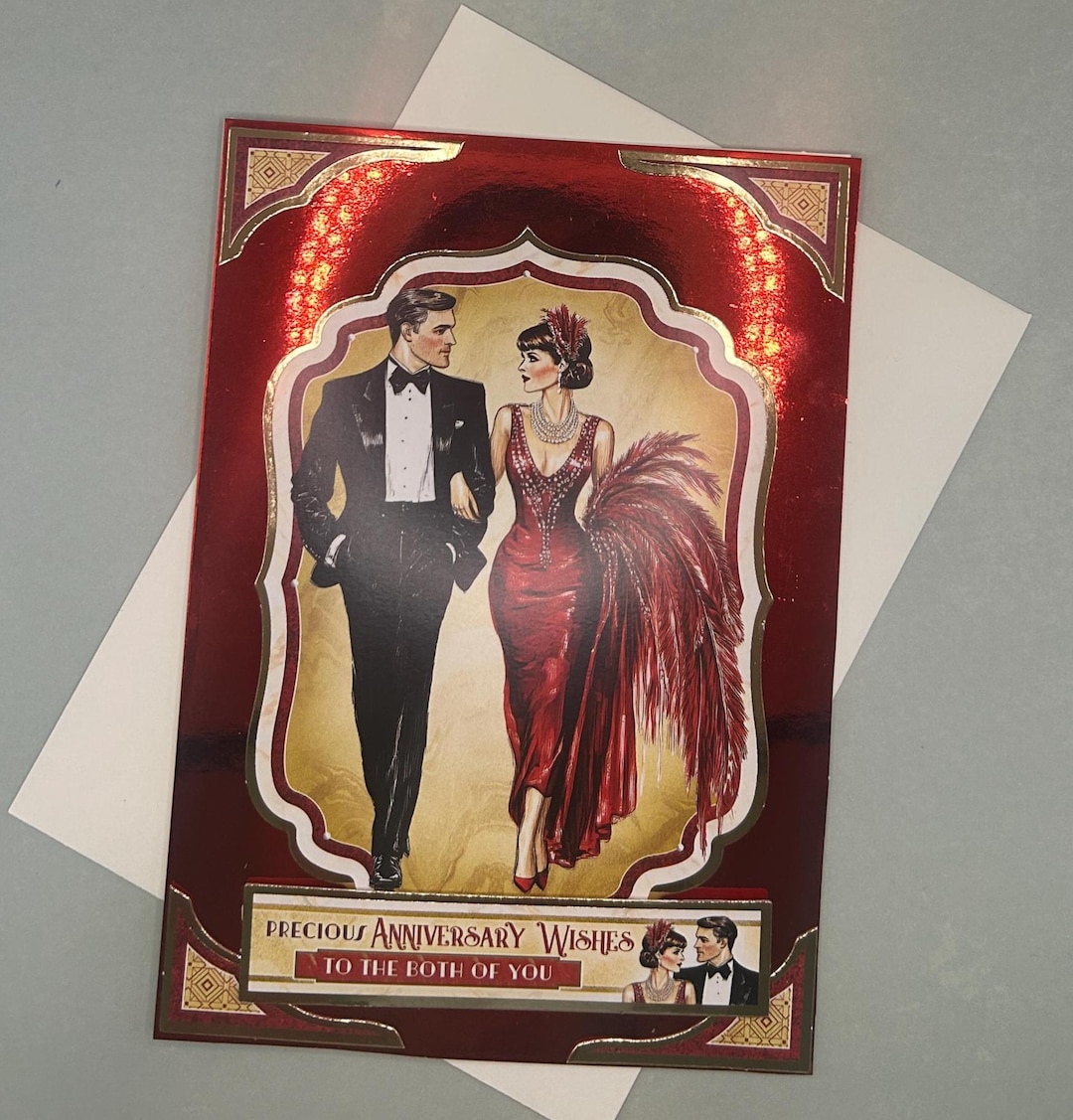 Art Deco Anniversary Card - Etsy