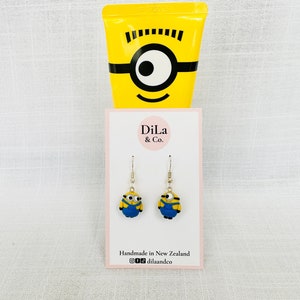 Minion Earrings, Despicable Me, Minion Dangle, Polymer clay minions, birthday earrings, kids earrings, childrens birthday, Kevin and Stuart