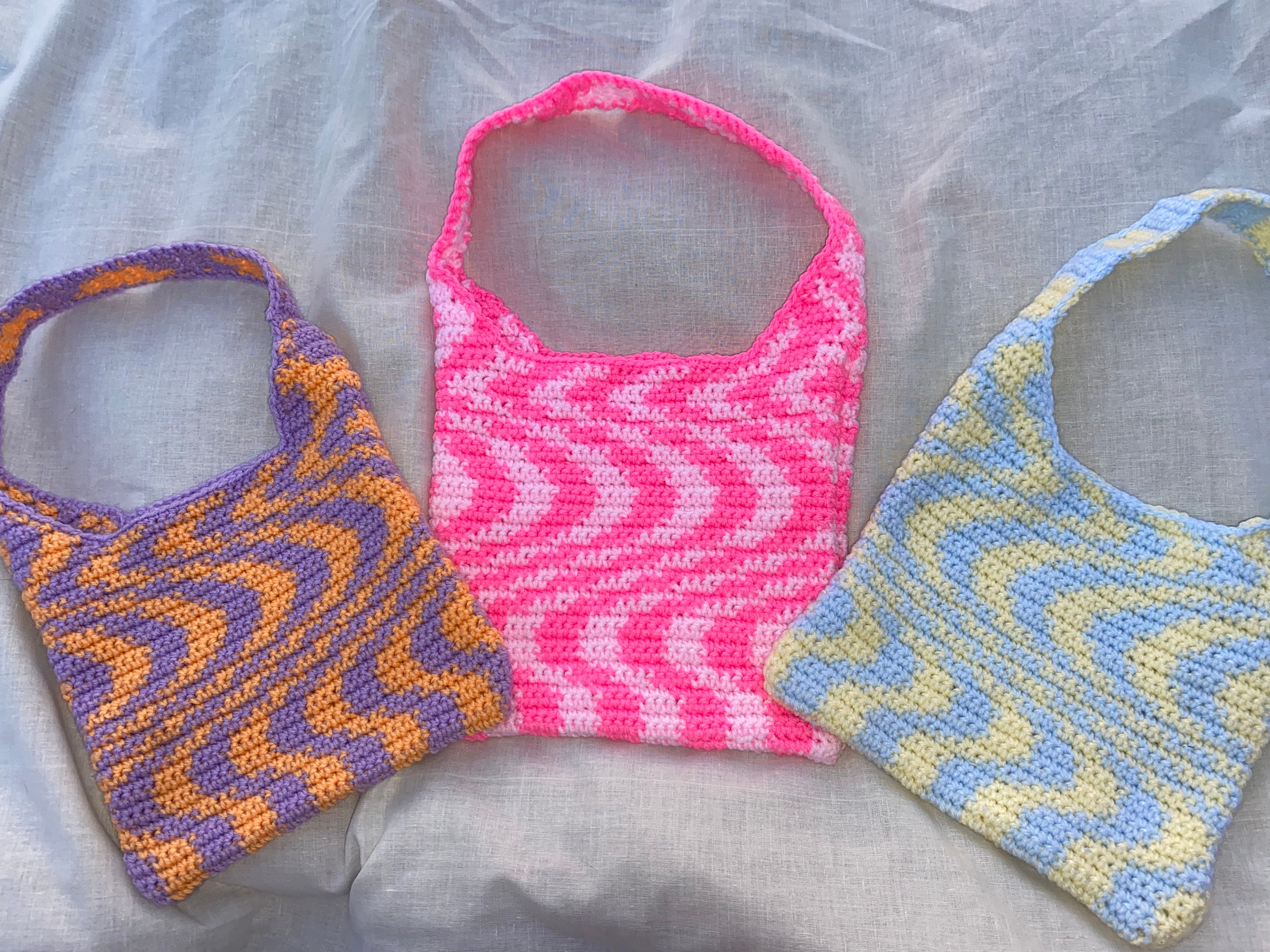 Custom Crochet Psychedelic Crochet Tote Bag – Yarn Under