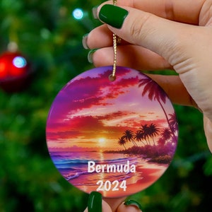 Bermuda CUSTOM Christmas Ornament, Nice Bermuda Keepsake, FREE SHIPPING (Big Value) Great Bermuda Gift, Awesome Bermuda Souvenir
