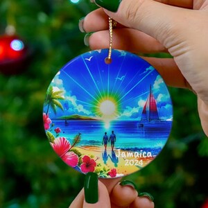 Jamaica CUSTOM Year Christmas Ornament, Special Jamaica Souvenir, Awesome Jamaica Memento FREE SHIPPING (Big Value) Great Jamaica Memory,