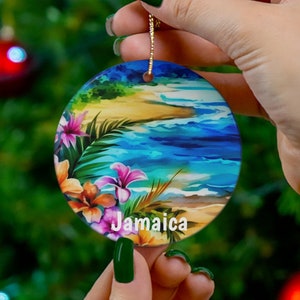 Jamaica CUSTOM Christmas Ornament, Nice Custom Jamaica Ornament, FREE SHIPPING (Big Value) Great Jamaica Ornament, Good Jamaica Souvenir