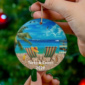 Turks & Caicos CUSTOM Christmas Ornament, Unique Turks and Caicos Keepsake, Nice Turks and Caicos Heirloom, FREE SHIPPING, Turks Caicos Gift