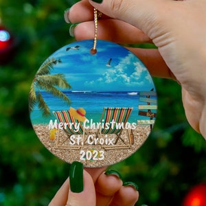 St. Croix CUSTOM Christmas Ornament, Unique St. Croix Keepsake, St. Croix Heirloom, FREE SHIPPING, Nice St. Croix Personalized Souvenir