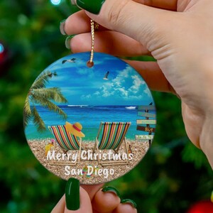 San Diego CUSTOM Christmas Ornament, Unique San Diego Christmas Keepsake, San Diego Heirloom FREE SHIPPING, Nice San Diego Memorabilia