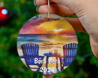 Bora Bora Adorno navideño personalizado, Gran recuerdo de Bora Bora, Bonito recuerdo de Bora Bora, ENVÍO GRATIS Buena reliquia de Bora Bora, Recuerdo de Kauai