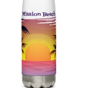 Mission Beach Tumbler, Unique Mission Beach Souvenir, Mission Beach Keepsake, Nice Mission Beach Flask, FREE SHIPPING, Mission Beach Memento