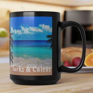 Turks and Caicos Coffee Cup, Unique Turks and Caicos Memorabilia, Turks and Caicos Souvenir, FREE SHIPPING, Nice Turks and Caicos Keepsake