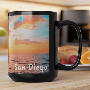 San Diego Coffee Mug, Unique Maui Memorabilia, FREE SHIPPING, San Diego 15oz Souvenir, San Diego Keepsake, San Diego Memento, San Diego CA
