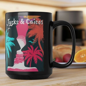 Turks and Caicos Coffee Cup, Unique Turks and Caicos 15oz Souvenir, FREE SHIPPING, Nice Turks and Caicos Memorabilia, Turks and Caicos Cup