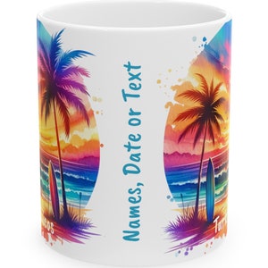 Turks and Caicos CUSTOM Coffee Cup, Turks and Caicos Memento, Custom Turks Caicos Memory FREE SHIPPING (Big Value) Lahaina Keepsake