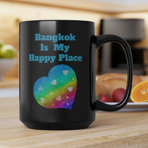 Bangkok Coffee Cup, Nice Bangkok Thailand 15oz Souvenir Cup, FREE USA SHIPPING, Bangkok Memory, Good Bangkok Memento, Great Bangkok Gift