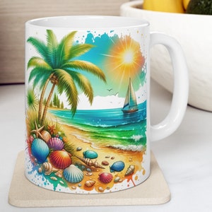 Turks and Caicos Coffee Cup, Turks and Caicos Memory, Great Turks Caicos Memento, FREE SHIPPING (Big Value) Nice Turks and Caicos Keepsake