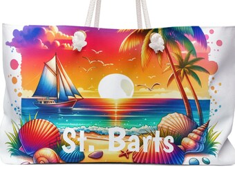 St. Barts Beach/Tote/Weekender Bag, St. Barts Shoulder Bag. Large St. Barts Top Handle Bag FREE SHIPPING (Big Value) St. Barts Memento