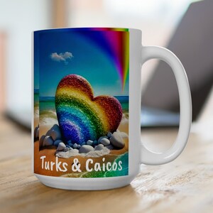 Turks and Caicos Coffee Cup, Nice Turks and Caicos 15oz Souvenir Cup, Good Turks and Caicos Keepsake, FREE USA SHIPPING, Turks and Caicos