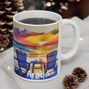 Aruba CUSTOM Coffee Cup, Personalize Aruba Mug, Great Aruba Memento, FREE SHIPPING, Good Aruba Souvenir, Nice Aruba Memory, Aruba Keepsake