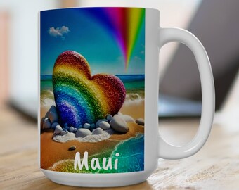 Maui Kaffeetasse, schöne Maui 15 Unzen Souvenir Becher, gutes Maui Andenken, KOSTENLOSER USA-VERSAND, Maui Hawaii, Maui Andenken, schönes Maui Memento, Maui