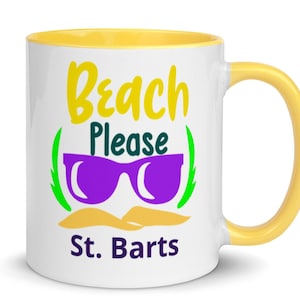 St Barts Coffee Cup, Unique St Barts Souvenir, St Barts Gift, 6 COLORS, Nice St Barts Keepsake, FREE SHIPPING, Great St Barts Memento