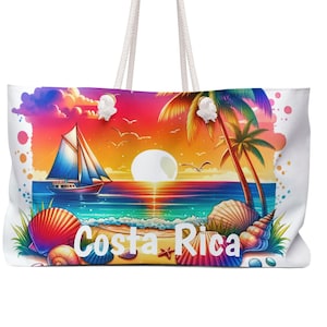 Costa Rica Beach/Weekender Bag, Einzigartige Costa Rica Tragetasche. Große lässige Costa Rica Tasche, versandkostenfrei (großer Wert) schönes Costa Rica Geschenk