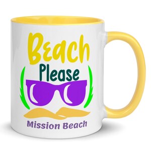 Mission Beach Coffee Cup, Unique Mission Beach Souvenir, 6 COLORS, Mission Beach Gift, FREE SHIPPING, San Diego Memento, Mission Beach Fun
