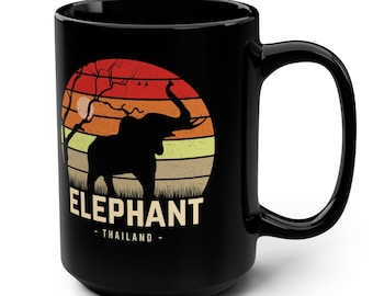 Taza de café de elefante de Tailandia, bonito recuerdo de Tailandia, gran memoria de elefante de Tailandia, ENVÍO GRATIS, recuerdo de Tailandia, buen regalo de Tailandia