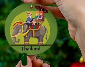 Thailand Christmas Ornament, Thailand Christmas Decoration, Thailand Elephant Gift, FREE SHIPPING Thailand Christmas Gift, Thailand Elephant