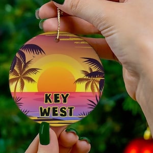 Key West Custom Christmas Ornament, Key West Florida FREE SHIPPING Key West Christmas Decoration, Key West Gift, Nice Key West Souvenir