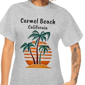 Carmel Beach T Shirts, Nice Carmel Beach Heavy Cotton Tee, 6 COLORS, Great Carmel Beach Souvenirs, FREE SHIPPING, Great Carmel Beach Gifts