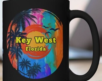 Key West Coffee Mug, Unique Key West 15oz Memorabilia, FREE SHIPPING, Cool Key West Gift, Great Key West Souvenir, Key West Florida Memory