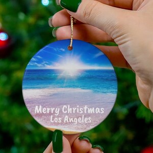 Los Angeles CUSTOM Christmas Ornament, Unique Los Angeles Souvenir, FREE SHIPPING, Los Angeles Memento, Los Angeles Christmas Decoration