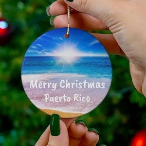 Puerto Rico CUSTOM Christmas Ornament, Puerto Rico, Puerto Rico Memento, FREE SHIPPING, Great Puerto Rico Memorabilia, Puerto Rico Souvenir