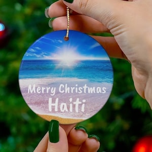 Haiti CUSTOM Christmas Ornament, Haiti Gift, Haiti Memento, FREE SHIPPING, Haiti Memorabilia, Haiti Souvenir, Haiti Keepsake, Haiti Gift