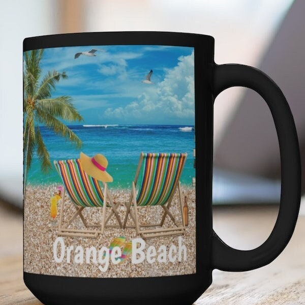 Orange Beach Coffee Mug, Unique Orange Beach Memorabilia, FREE SHIPPING, Nice Orange Beach Gift, Cool Orange Beach Souvenir, Alabama Gifts