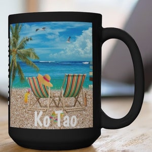 Koh Tao Coffee Mugs, Koh Tao Coffee Cup, Koh Tao Thailand, FREE SHIPPING, Unique Koh Tao Gifts, Koh Tao Souvenirs, Thailand Beaches, Koh Tao