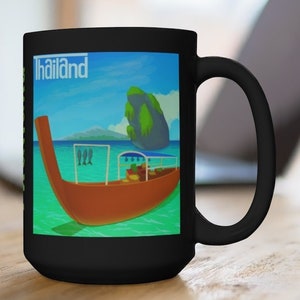 Thailand Coffee Mug, Unique Thailand Souvenir, Thailand Gift, Thailand Memorabilia, FREE SHIPPING, Thailand Memento, Nice Thailand Memory