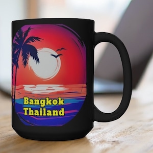 Bangkok Coffee Mug, Unique Bangkok Souvenir, Bangkok Memorabilia, Bangkok Gift, FREE SHIPPING, Bangkok Memory, Bangkok Keepsake, Bangkok TH