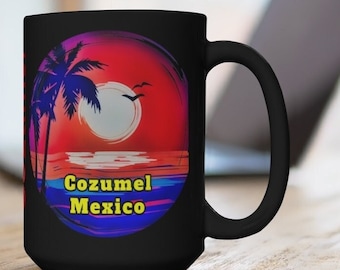 Cozumel Coffee Cup, Unique Cozumel Memorabilia, FREE SHIPPING, Cozumel Gift Idea, Cozumel Keepsake, Cozumel Souvenirs, Cozumel Mexico Gift