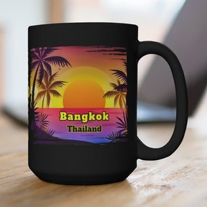 Bangkok Coffee Cup, Unique Bangkok Memorabilia, FREE SHIPPING, Great Bangkok Gift Idea, Nice Thailand Keepsake, Great Bangkok Souvenir