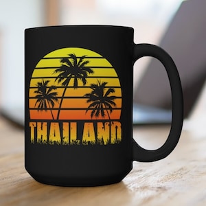 Thailand Coffee Mug, Unique Thailand Souvenir, Thailand Memorabilia, FREE SHIPPING, Thailand Gift, Thailand Keepsake, Nice Thailand Memento