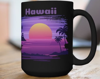 Hawaii Coffee Mug, Unique Hawaii 15oz Memorabilia, FREE SHIPPING, Great Hawaii Gift, Good Hawaii Souvenir, Hawaii Keepsake, Hawaii Memento
