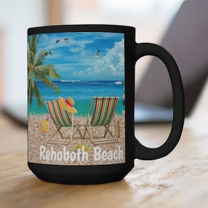 Rehoboth Beach Coffee Mug, Unique Rehoboth Beach Memorabilia, Rehoboth Beach Souvenir, FREE SHIPPING, Rehoboth Beach Memento, Rehoboth Beach