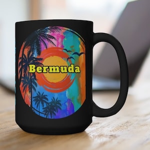 Bermuda Coffee Cup, Unique Bermuda Memorabilia, FREE SHIPPING, Bermuda Gift, Bermuda Souvenir, Cool Bermuda Memory, Nice Bermuda Memento
