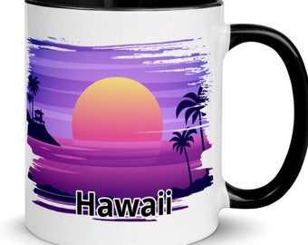 Hawaii Coffee Mug, Unique Hawaii 6 COLORS Souvenir, FREE SHIPPING, Hawaii Gift Idea, Hawaii Memento, Hawaii Keepsakes, Hawaii Wedding Gifts
