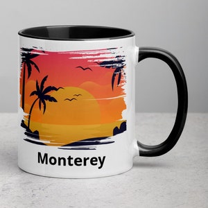 Monterey Coffee Cup, Unique Monterey Souvenir, Nice Monterey Gift, 6 COLORS, Monterey Keepsake, FREE SHIPPING, Cool Monterey Memento