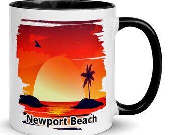 Newport Beach Coffee Cups.  6 COLORS, Newport Beach Souvenir, FREE SHIPPING, Good Newport Beach Keepsake, Nice Newport Beach Memento