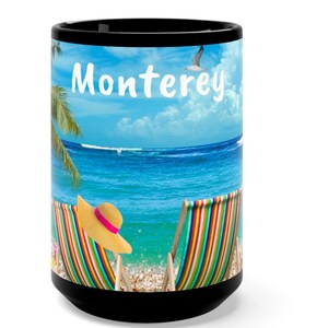 Monterey Coffee Cup, Unique Monterey Gift, Nice Monterey Memorabilia, FREE SHIPPING, Great Monterey Souvenir, Cool Monterey Memory