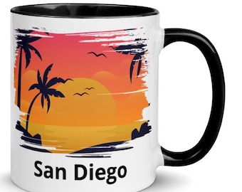 San Diego Coffee Mug, Nice San Diego Memorabilia, 6 COLORS, Great San Diego Gift, FREE SHIPPING, Cool San Diego Souvenir, San Diego Memento