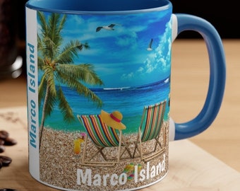 Marco Island Coffee Mug, Unique Marco Island Memorabilia, 4 COLORS, Marco Island Gift, FREE SHIPPING, Marco Island Souvenir, Marco Island Fl