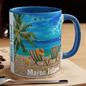 Marco Island Coffee Mug, Unique Marco Island Memorabilia, 4 COLORS, Marco Island Gift, FREE SHIPPING, Marco Island Souvenir, Marco Island Fl