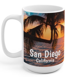 San Diego Coffee Mug, Unique San Diego Memorabilia, San Diego Souvenir, FREE SHIPPING, 2 SIZES, San Diego Memento, Nice San Diego Gift Idea